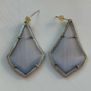 Kendra Scott Silver Earrings with Grey Stones